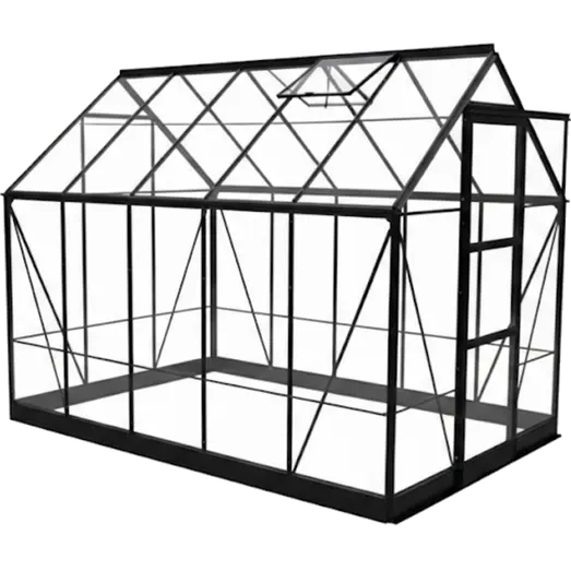 Halls ICON 6 6,1 m² sort m/3 mm delt glas og fundament