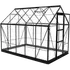 Halls ICON 6 6,1 m² sort m/3 mm delt glas og fundament