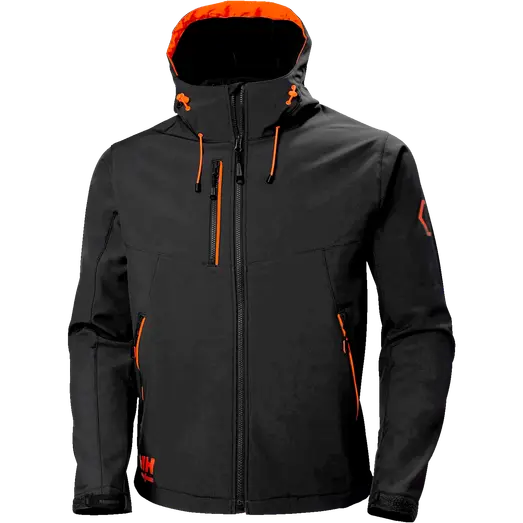 HH Workwear Evolution softshell m. hætte sort