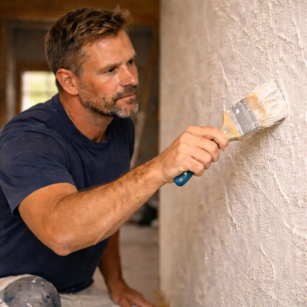 påføring af strukturmaling med tilfældige bevægelser