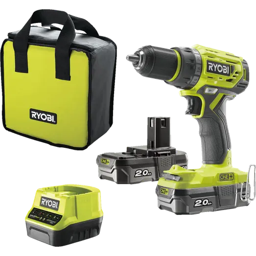 Ryobi R18DD7-220S bore-/skruemaskine 18V ONE+ 2x2,0 Ah