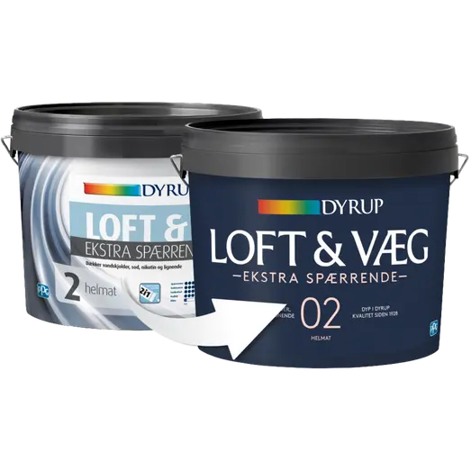 Dyrup loft- og vægmaling ekstra spærrende 2 hvid 4,5 L