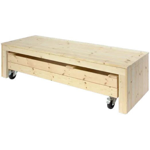 PLUS Fun sandkasse m/hjul og bænk 180 cm