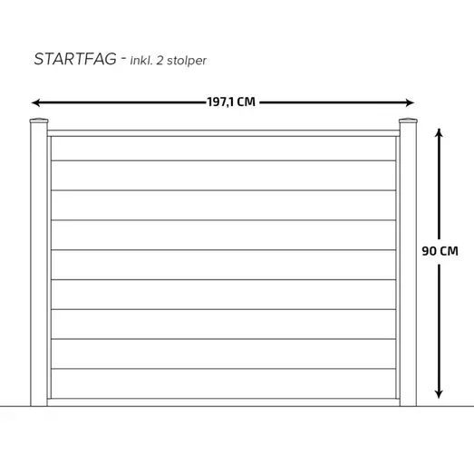 Davidsen komposithegn startsæt koksgrå