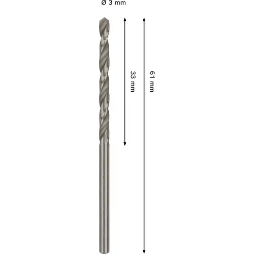 Bosch PRO Metal HSS-G-spiralbor, 3x33x61 mm