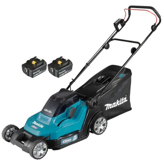 Makita DLM432PT2 2x18V LXT plæneklipper 2x5,0 Ah batteri/lader