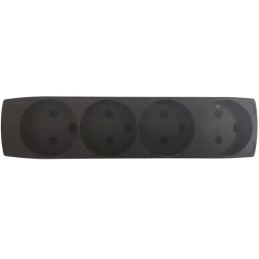 E-Line Stikdåse 4-Vejs Uden Jord sort