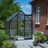 Halls ICON 6 drivhus 4,9 m² (6'x8') sort m/4 mm polycarbonat