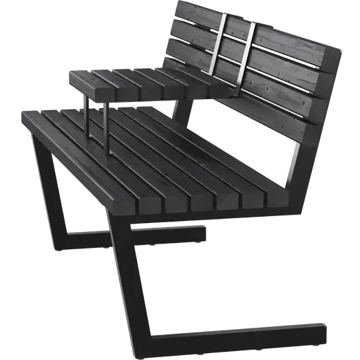 PLUS Relax bænk m/hængebord 150 cm sort