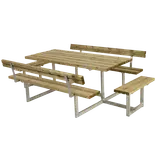Plus Basic bord/bænkesæt med 2 ryglæn og påbygninger 260 cm