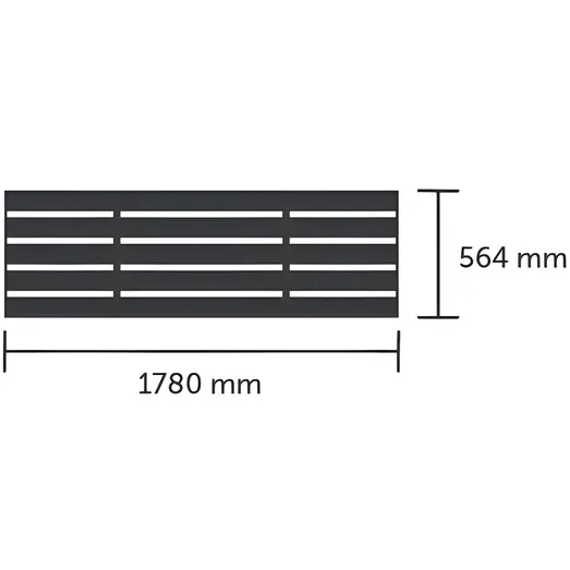 Halls integreret foldbart lamelbord sort 1780 mm