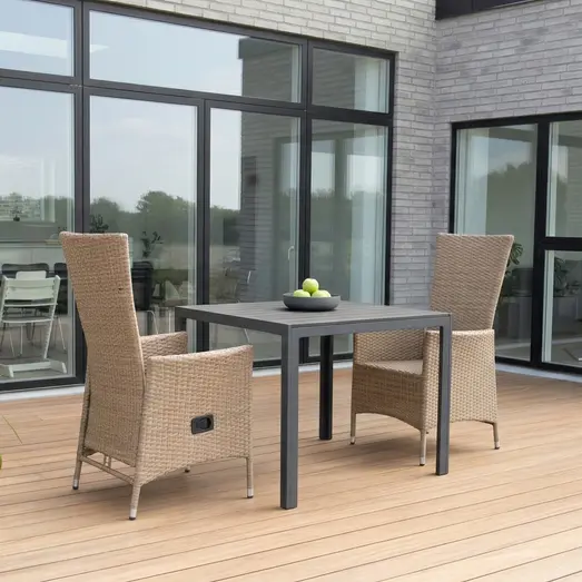 Guldborg havemøbelsæt med 2 Søby kurvestole natur