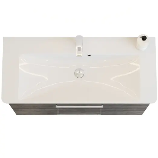Scanbad vaskeskab m/marbelle vask 100cm sort