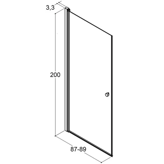 Scanbad svingdør A 89x200cm børstet satin/isglas