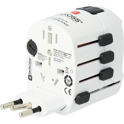 Verdensadapter Pro 6,3A hvid