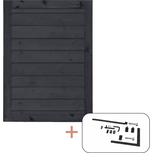 PLUS Klink enkeltlåge 100×125 cm sort PEFC inkl. sort beslag