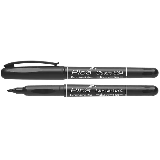 Pica classic permanent marker dry rund spids 1 mm sort