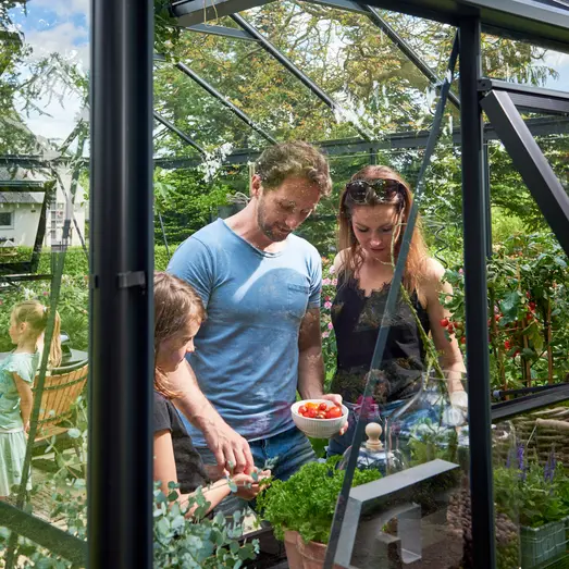 Juliana Gran Oase drivhus 13 m² antracit/sort m/3 mm hærdet glas