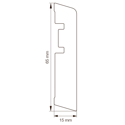 Primo Easy fodliste off-white - 15x65x3100 mm