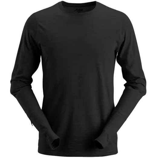 Snickers Allroundwork t-shirt langærmet uld sort
