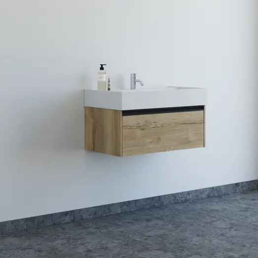 Scanbad badmøbel m/Asyre vask/højre natur eg