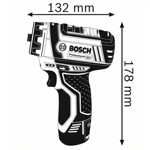 Bosch GSR 12V-15 FC bore/skruemaskine 2x2,0 Ah batteri/lader og L-BOXX