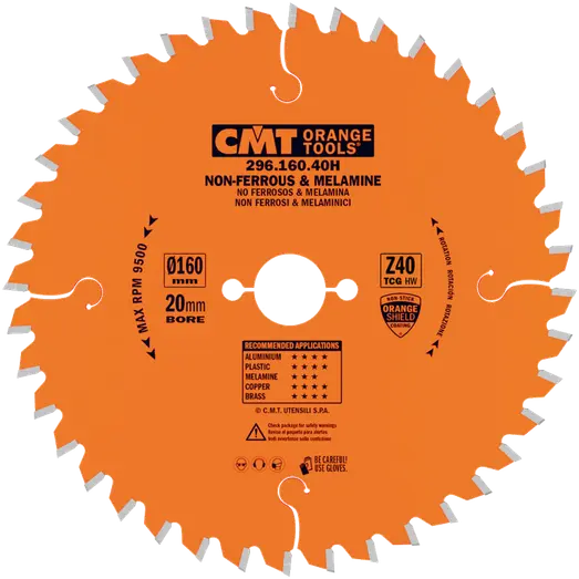 CMT savklinge 160x2,2x20 mm. Z40 NE neg.