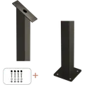 Plus Stålstolpe m/fod inkl. bolte  til trappe gelænder  4,5x4,5x87,1/80,4 cm sort