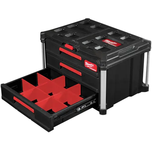 Milwaukee packout kuffert med 3 skuffer