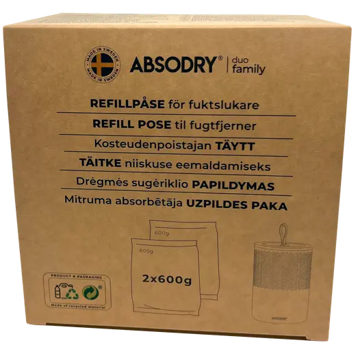 Absodry fugtfjerner Duo Family refill - pk. á 2 ps