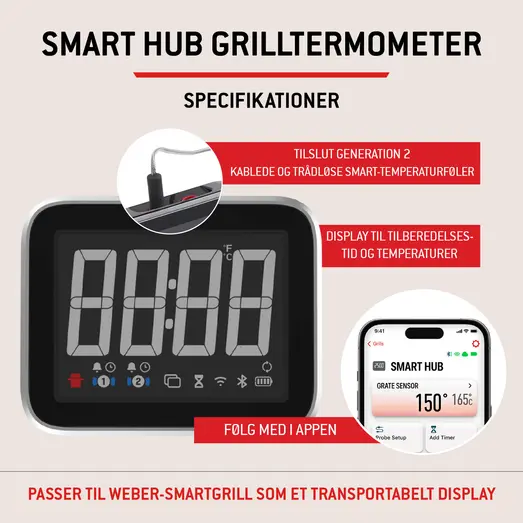 Weber smart hub grilltermometer m/display og booster