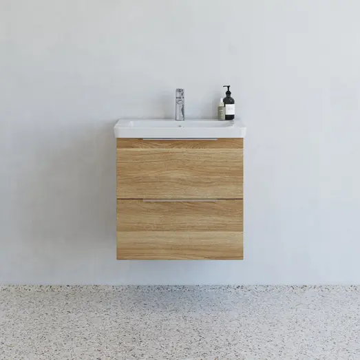 Scanbad Multo badmøbel m/Lazuli vask, 2 skuffer varm eg