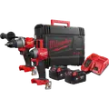 Milwaukee M18 FPP2A2-502X powerpack inkl. slagbore-/skruemaskine, 1/4" slagskruemaskine, 2x 5,0Ah batterier, hurtiglader og HD box