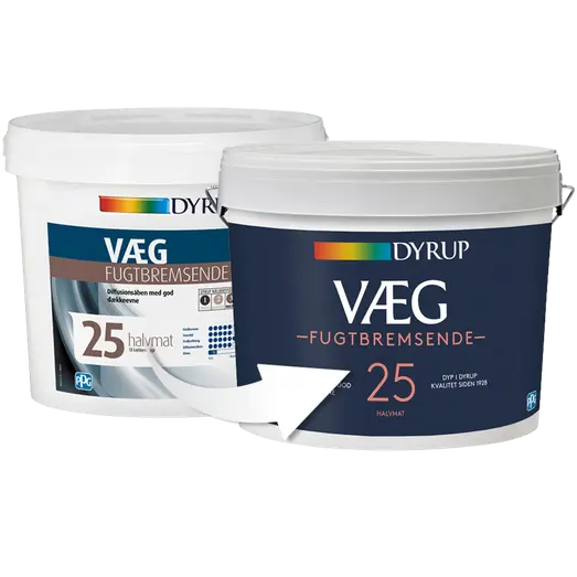 Dyrup vægmaling fugtbremsende 25 hvid 4,5 L