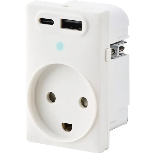 FESH SWITCH Curveline stikudtag 2x USB 1,5 m/jord hvid