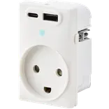 FESH SWITCH Curveline stikudtag 2x USB 1,5 m/jord hvid