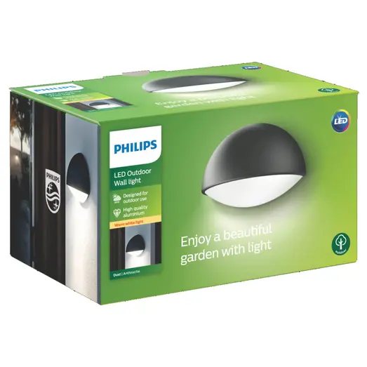 Philips Dust udendørs væglampe antracit