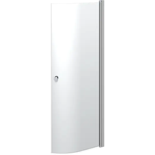 Scanbad brusedør E - halvrund klart glas, model 90