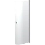 Scanbad brusedør E - halvrund klart glas, model 90