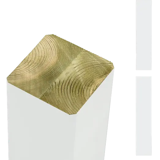 PLUS Omlimet stolpe/drager Hvid 9×9×208 cm