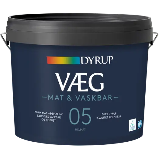 Dyrup vægmaling mat og vaskbar 5 hvid