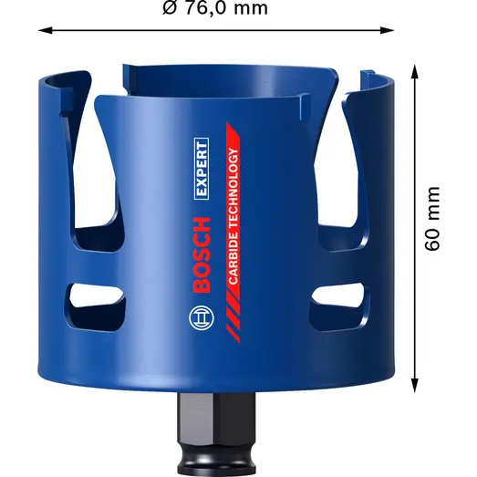 Bosch EXPERT Construction Material Power Change Plus hulsav, 76x60 mm