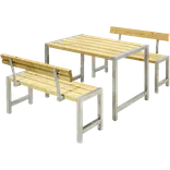 Plus Café plankesæt med 2 ryglæn 127 cm