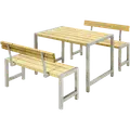 Plus Café plankesæt med 2 ryglæn 127 cm