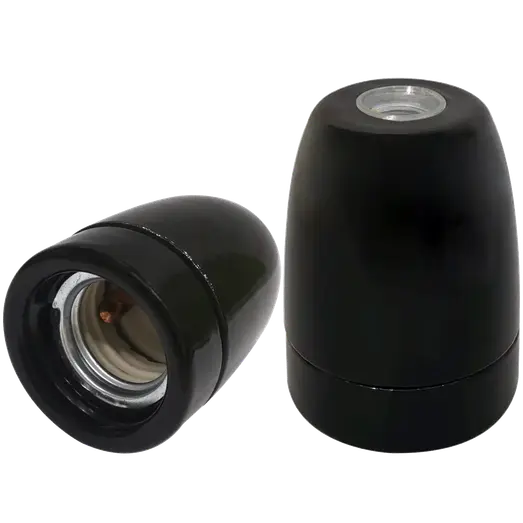 E-Line Porcelænsfatning E27 sort