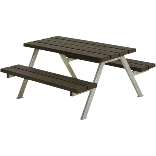 PLUS Alpha Junior Bord/Bænkesæt 118 cm RePlast Sort