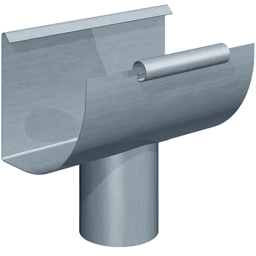 Rheinzink kvartrund tagrende m/tudstykke 333x200x0,7 mm