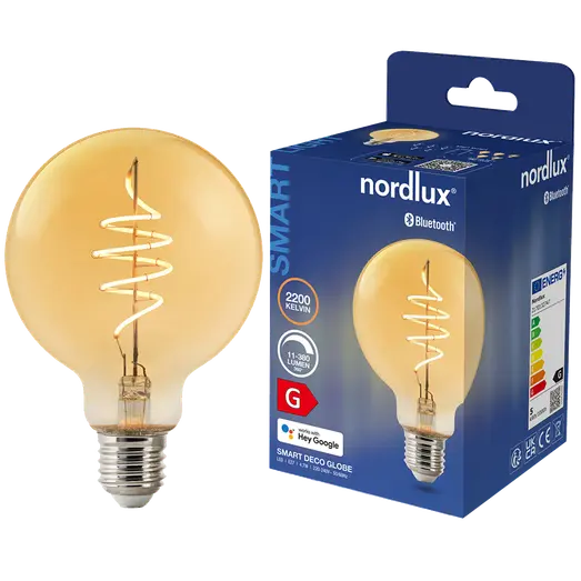 Nordlux smart pære LED E27 G95 4,7W ravfarvet