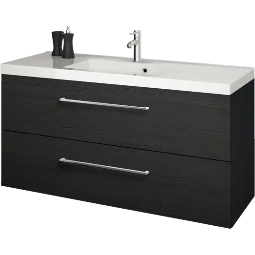 Scanbad Multo+ vaskeskab m/Aura vask 120 cm sort