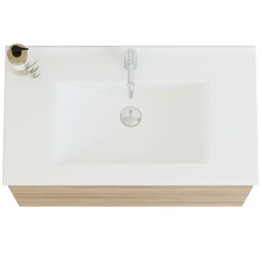 Scanbad vaskeskab m/håndvask 80cm brun eg